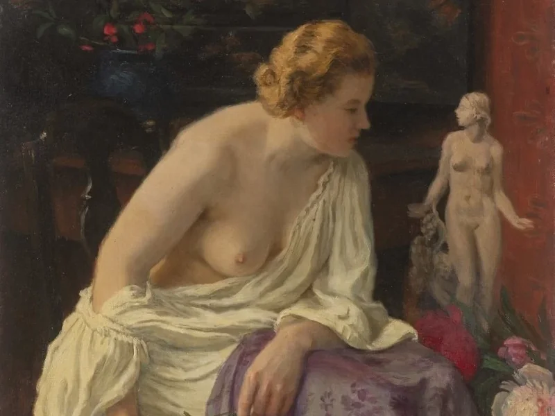 1871-Bedřich Wachsmann - Nudo con peonie